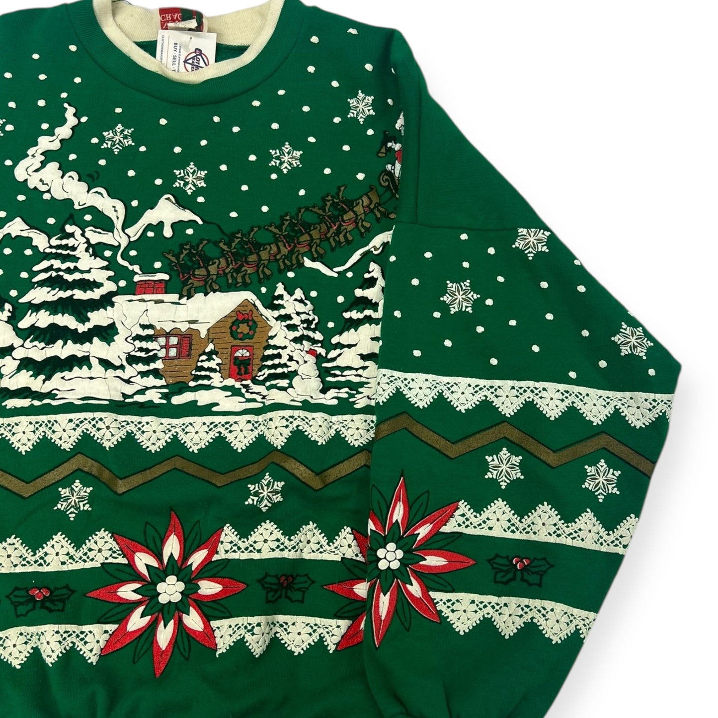 Christmas AOP Puffprint Crewneck Size Large