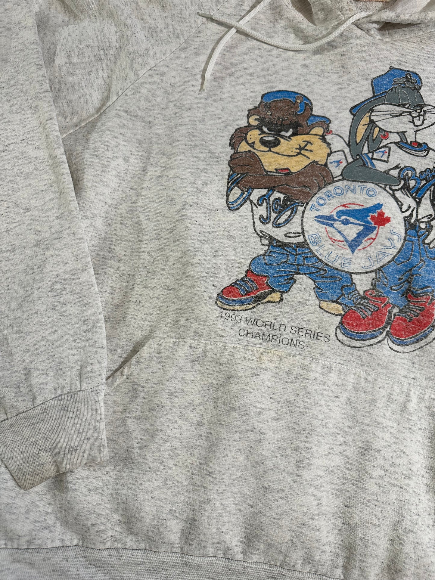 Vintage 1993 Taz & Bugs World Series Blue Jays Hoodie