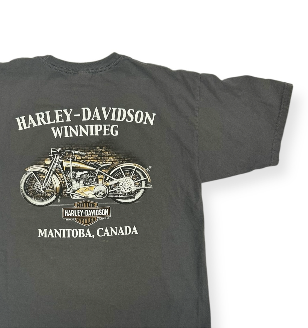 Harley Davidson Girl on a Bike Winnipeg, MB T-shirt Size Large
