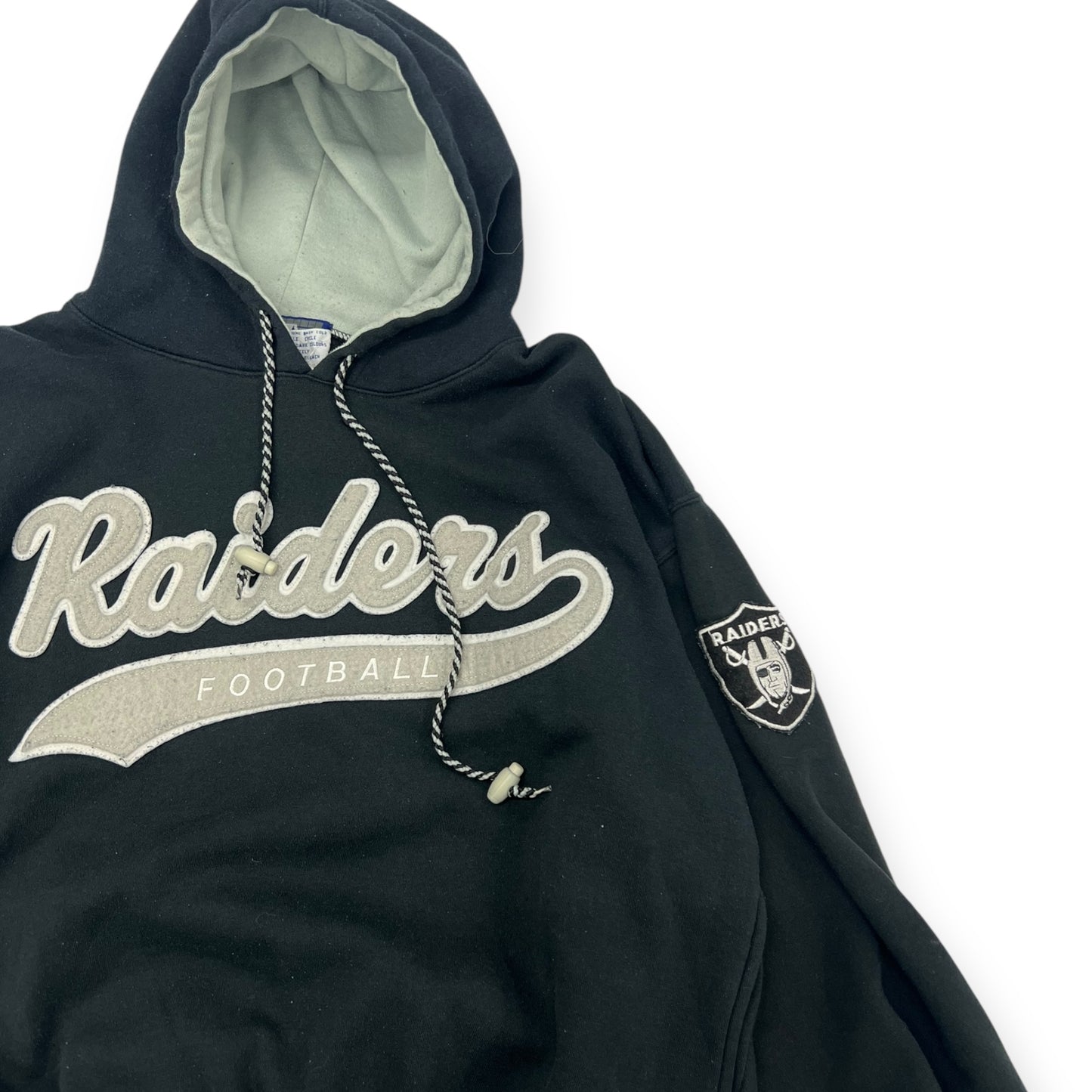 Vintage Starter Raiders Script Hoodie Size Large