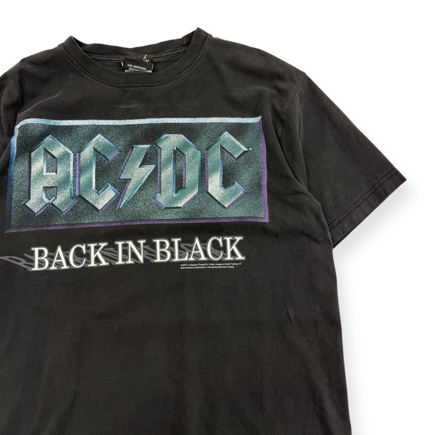 Vintage 2001 AC DC Back in Black Concert T-shirt Size Large
