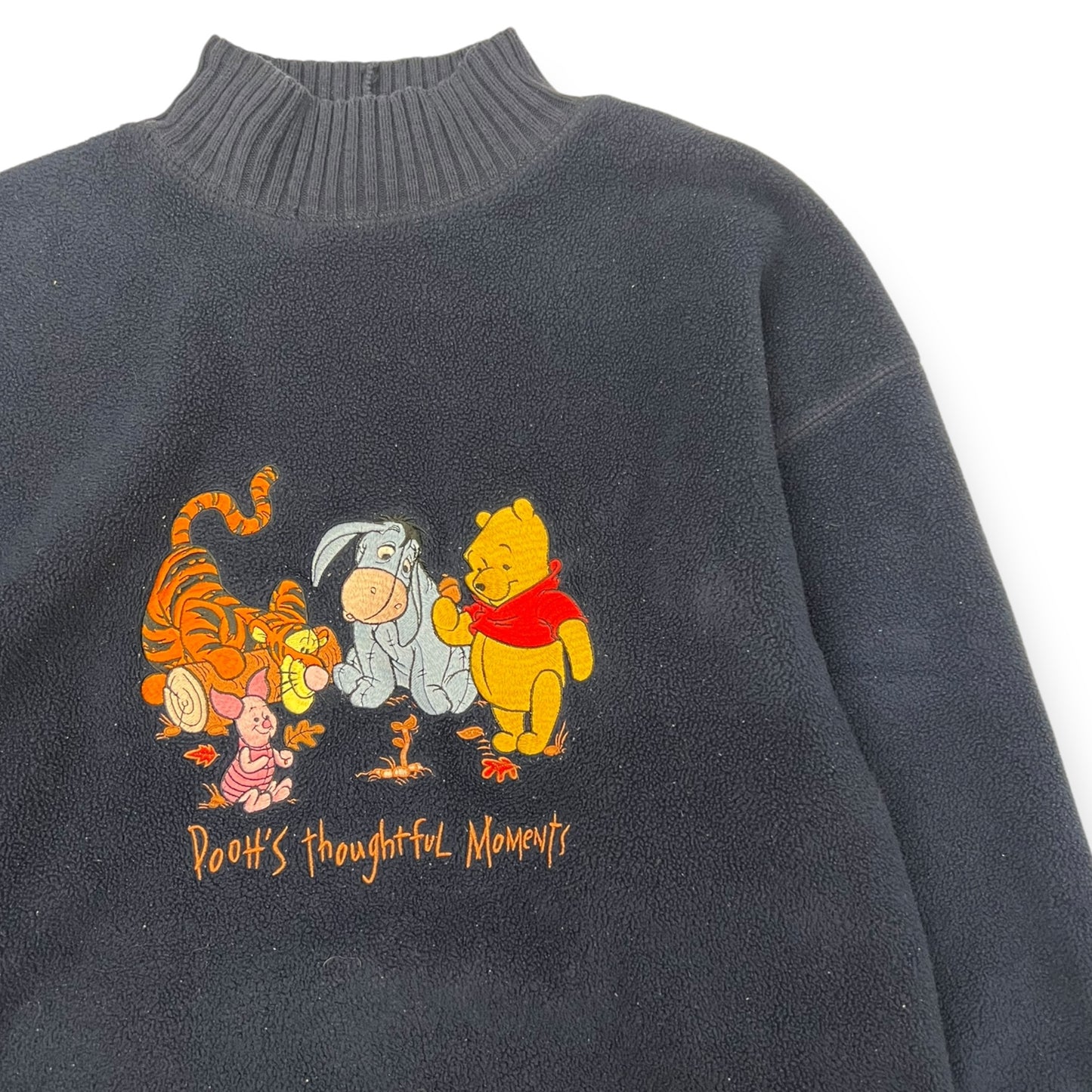 Vintage Pooh's Thougtful Moment Fleece Crewneck Size Large