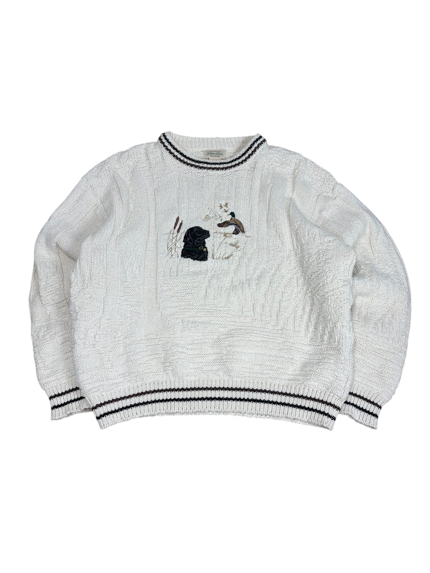 Vintage Wildlife DOG AND DUCK Sweater