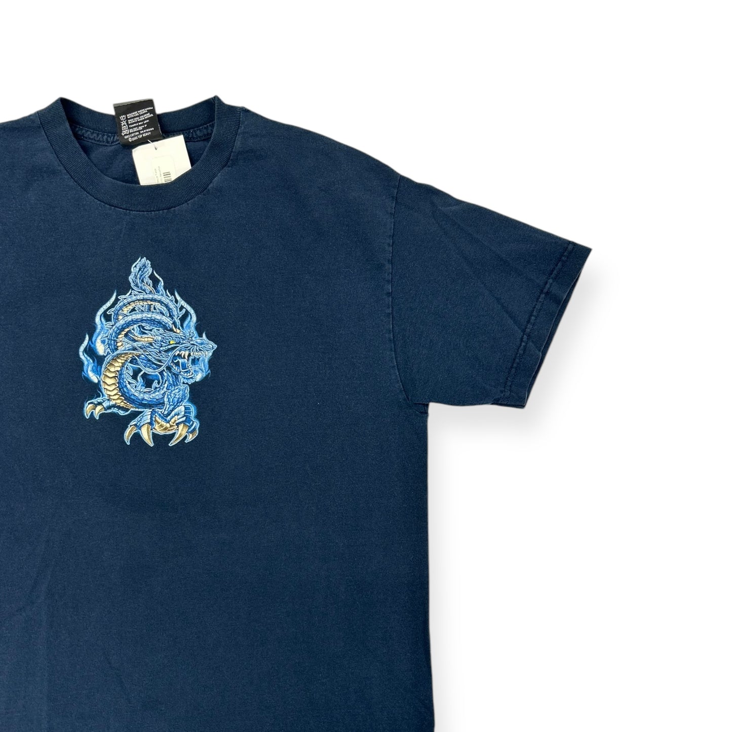 Vintage Top Heavy Blue Dragon T-shirt Size Large