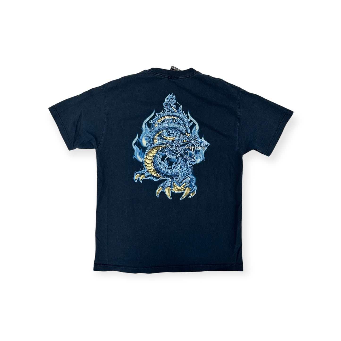 Vintage Top Heavy Blue Dragon T-shirt Size Large