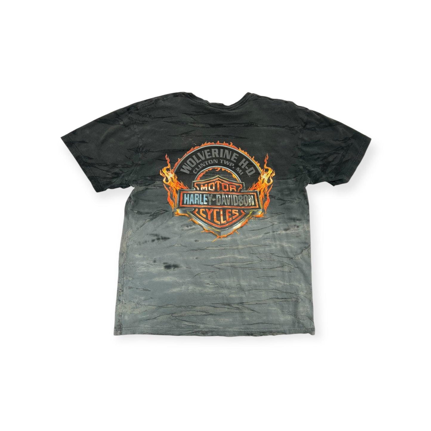 Harley Davidson Black Tie Dye T-Shirt Size Large