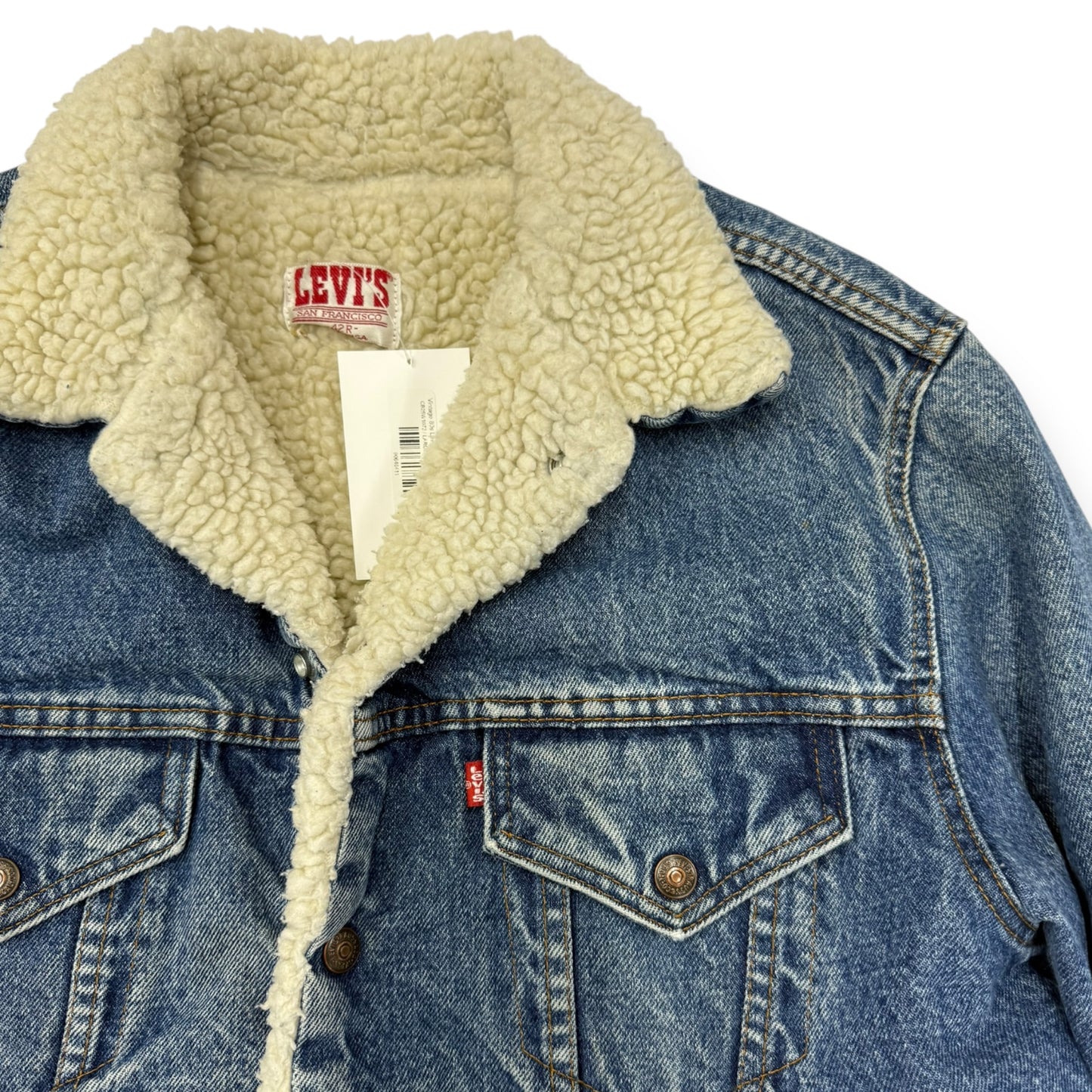 Vintage 80s Levis Sherpa Trucker Denim Jacket Size Large