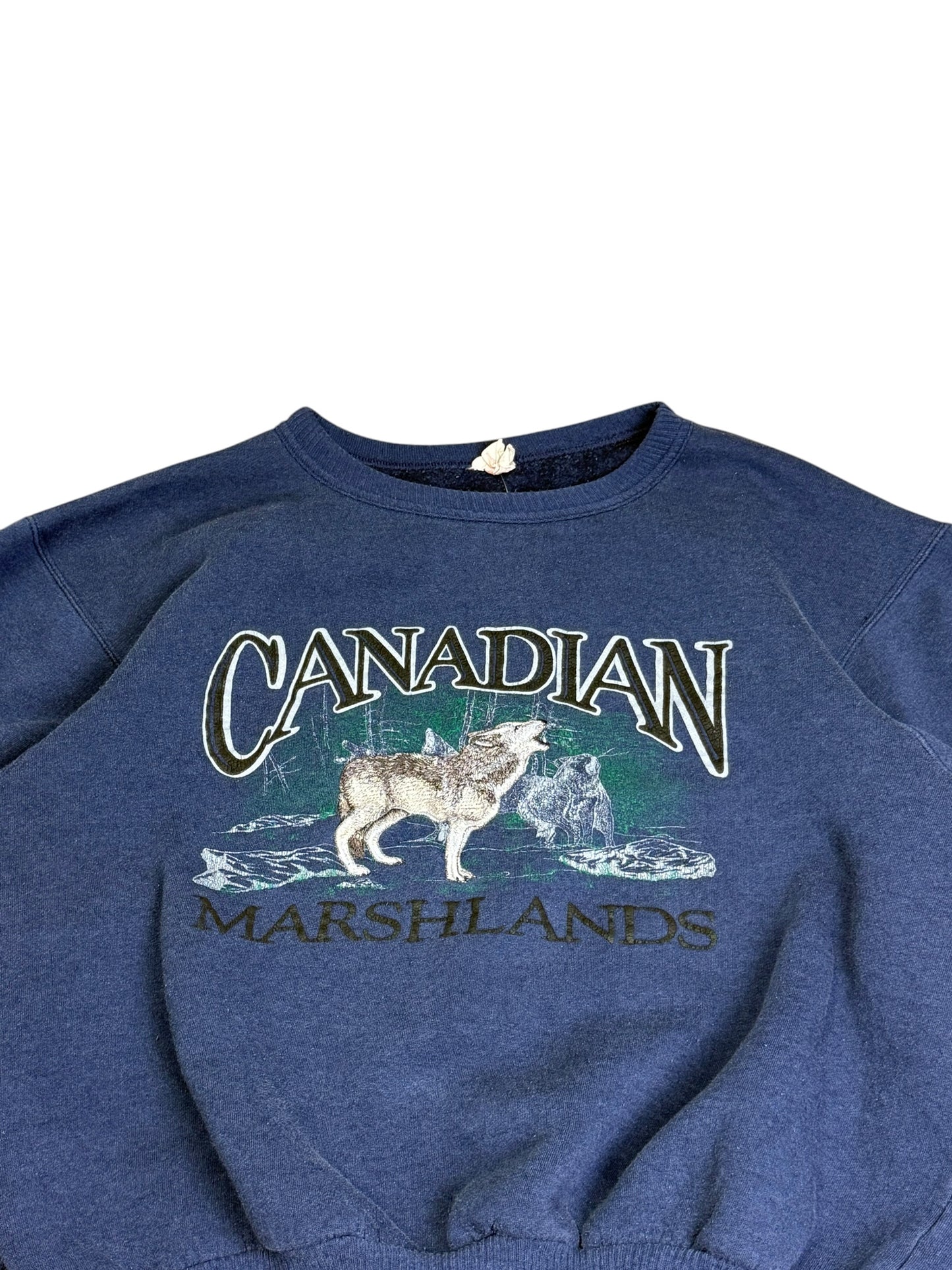 Vintage Canadian Marshlands Wolf Crewneck