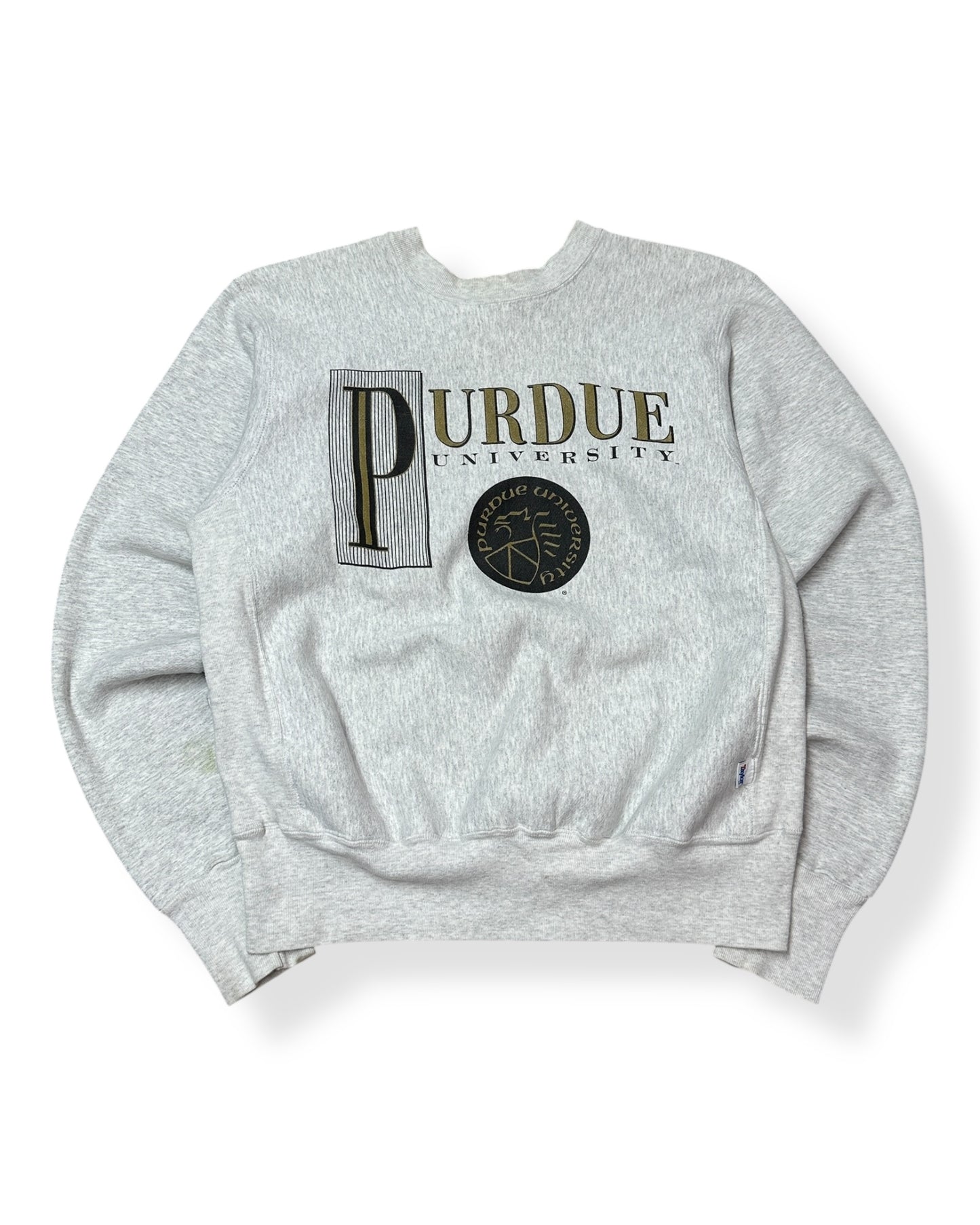 Purdue University Spellout And Crest Crewneck