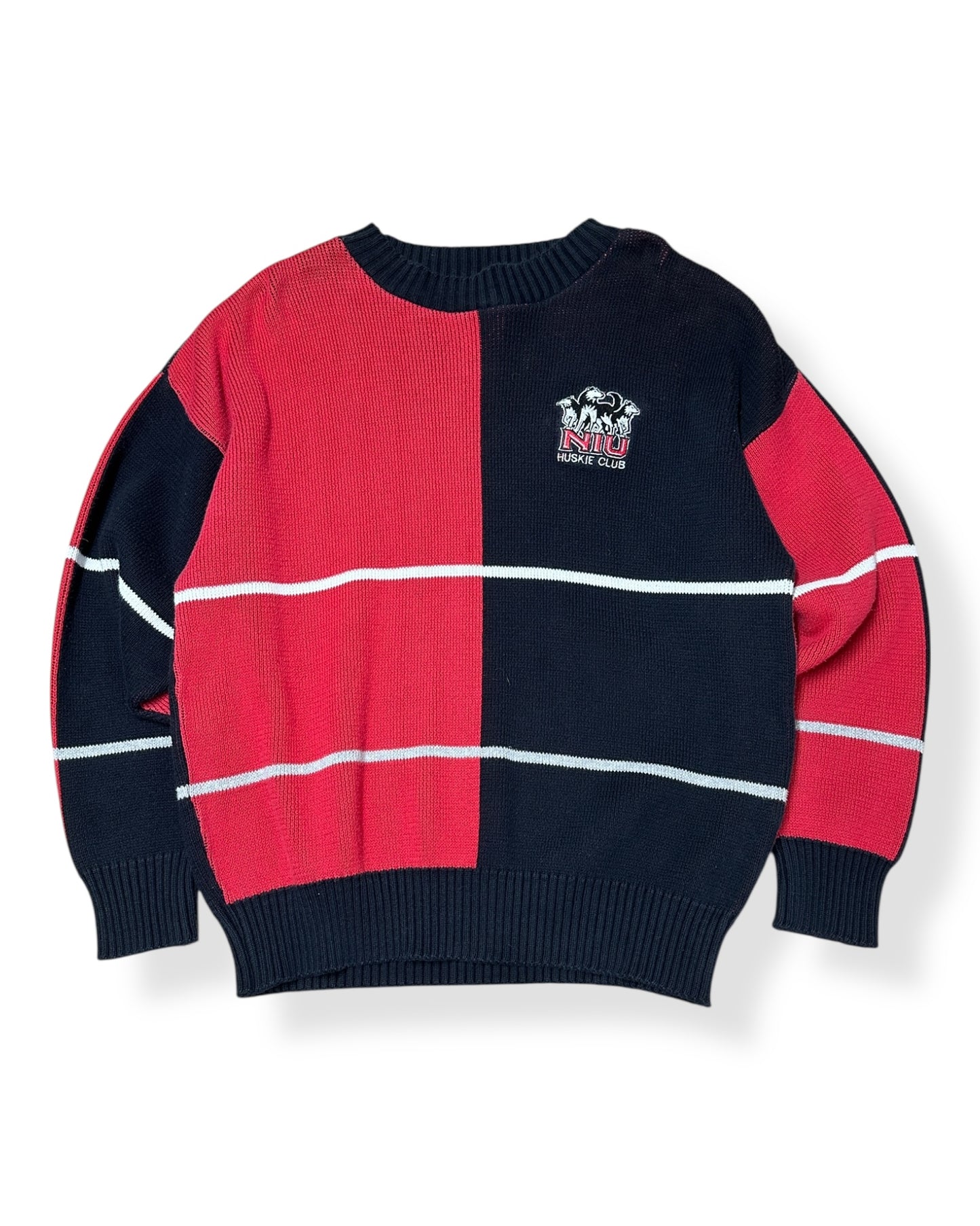 Vintage NIU Huskie Club Knit Sweater Size M