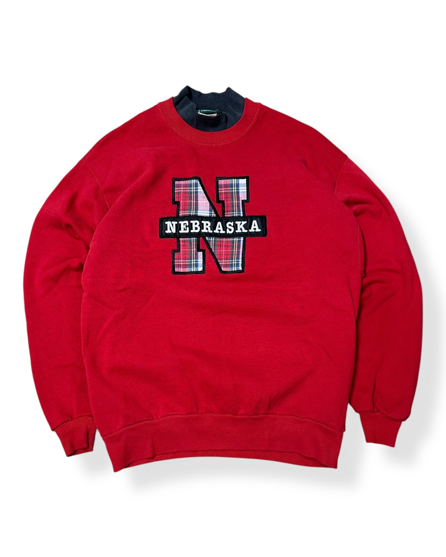 Vintage Nebraska Plaid "N" Crewneck