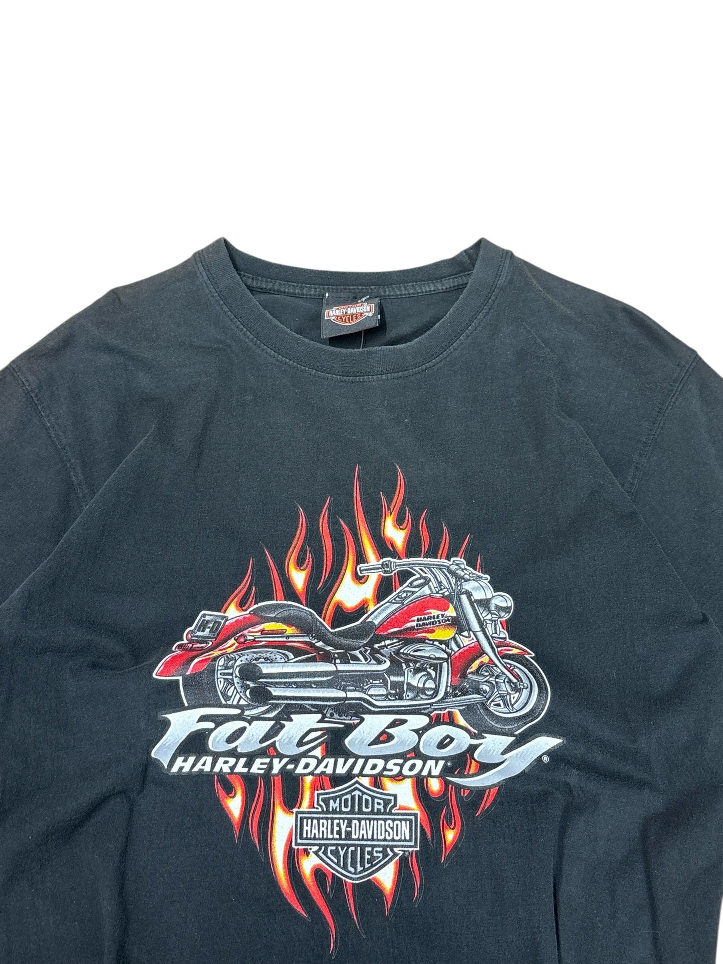 Vintage Harley Davidson Fatboy Flaming T-shirt