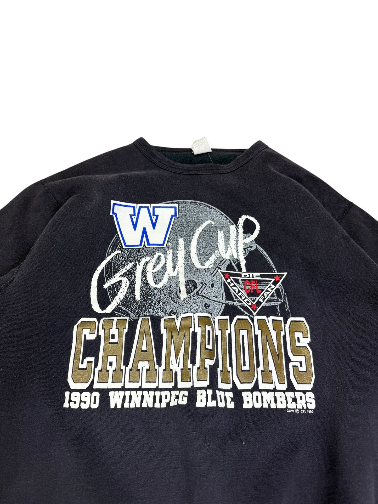 Vintage "Die Hard Fan" Blue Bombers Crewneck