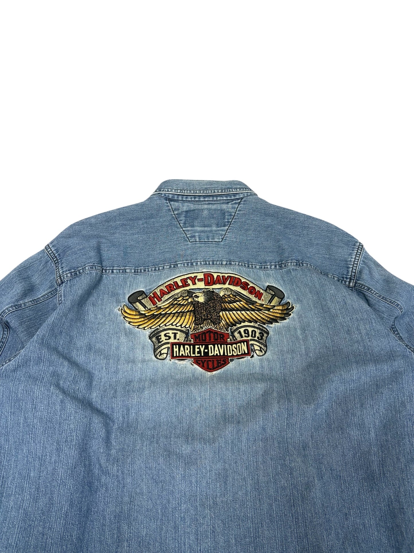 Vintage Harley Denim Button Up (As Is)