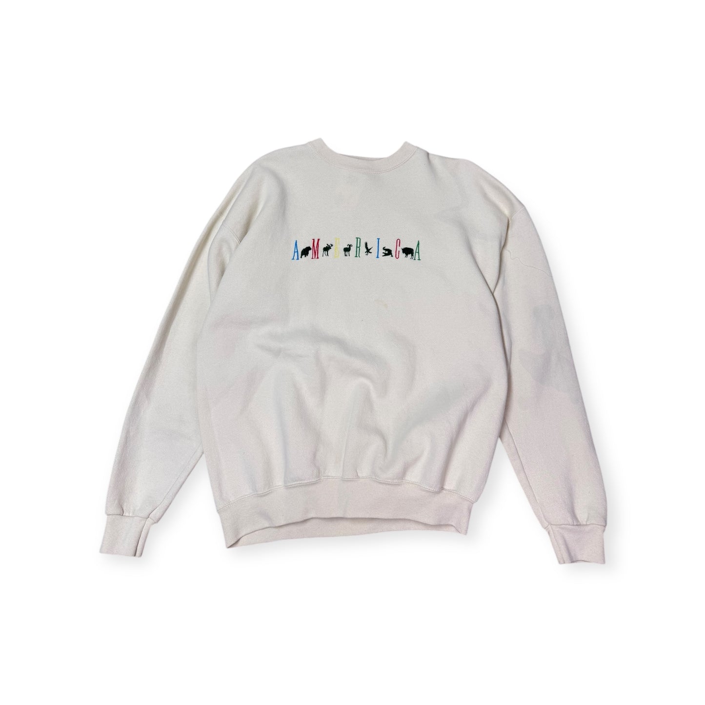 Vintage America Spellout Wildlife Crewneck