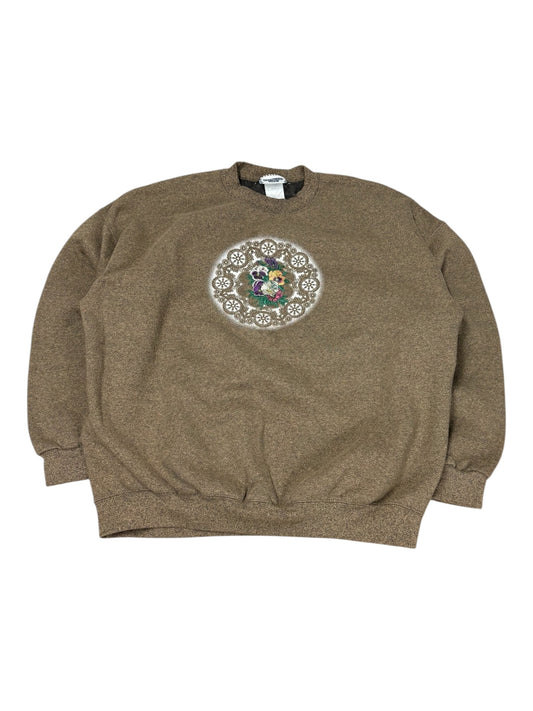 Vintage Embroidered Flower Crewneck