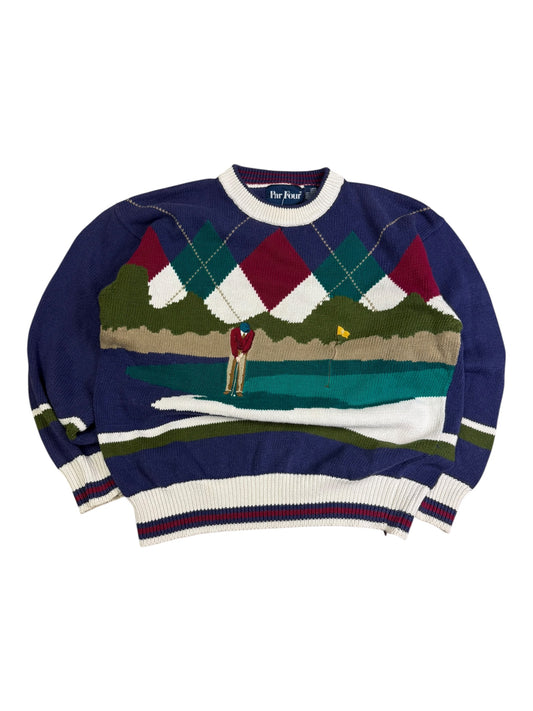 Vintage Par Four Golf AOP Sweater