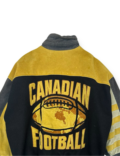 Vintage Winnipeg Blue Bombers CFL Backhit Varsity Jacket Size XL