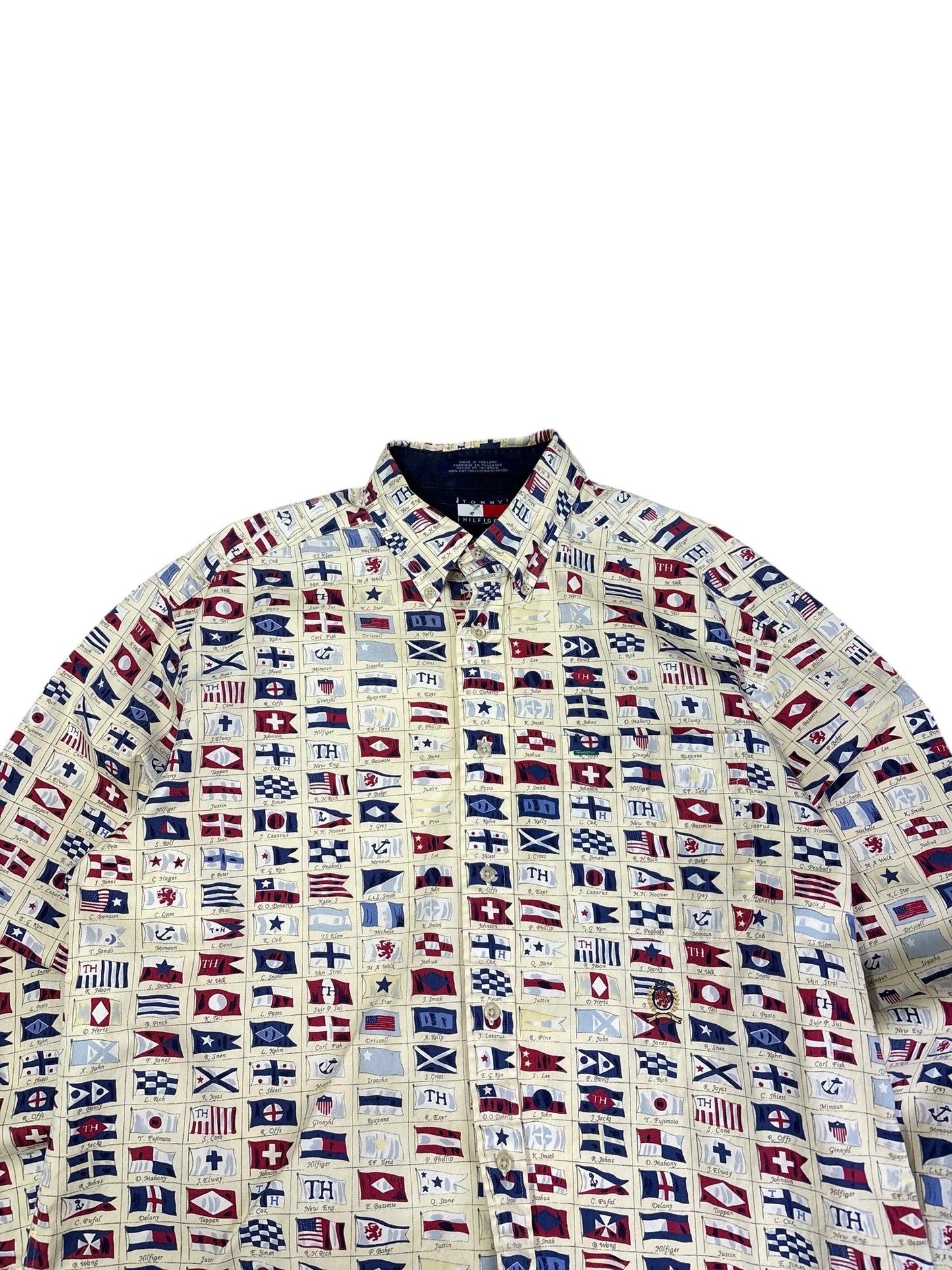 Vintage 90s Tommy Sailing Gear AOP Button Up