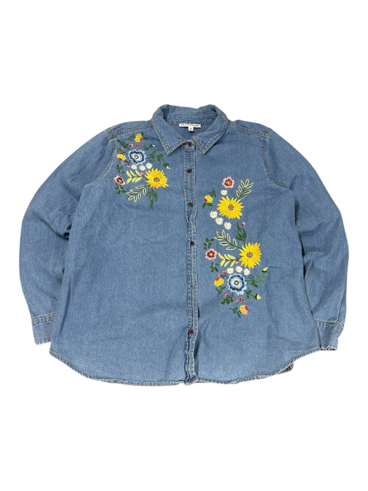 Vintage Northstyle Embroidered Flowers Button Up