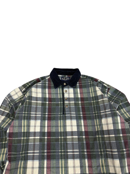 Vintage Bluezone Plaid Henley Longsleeve