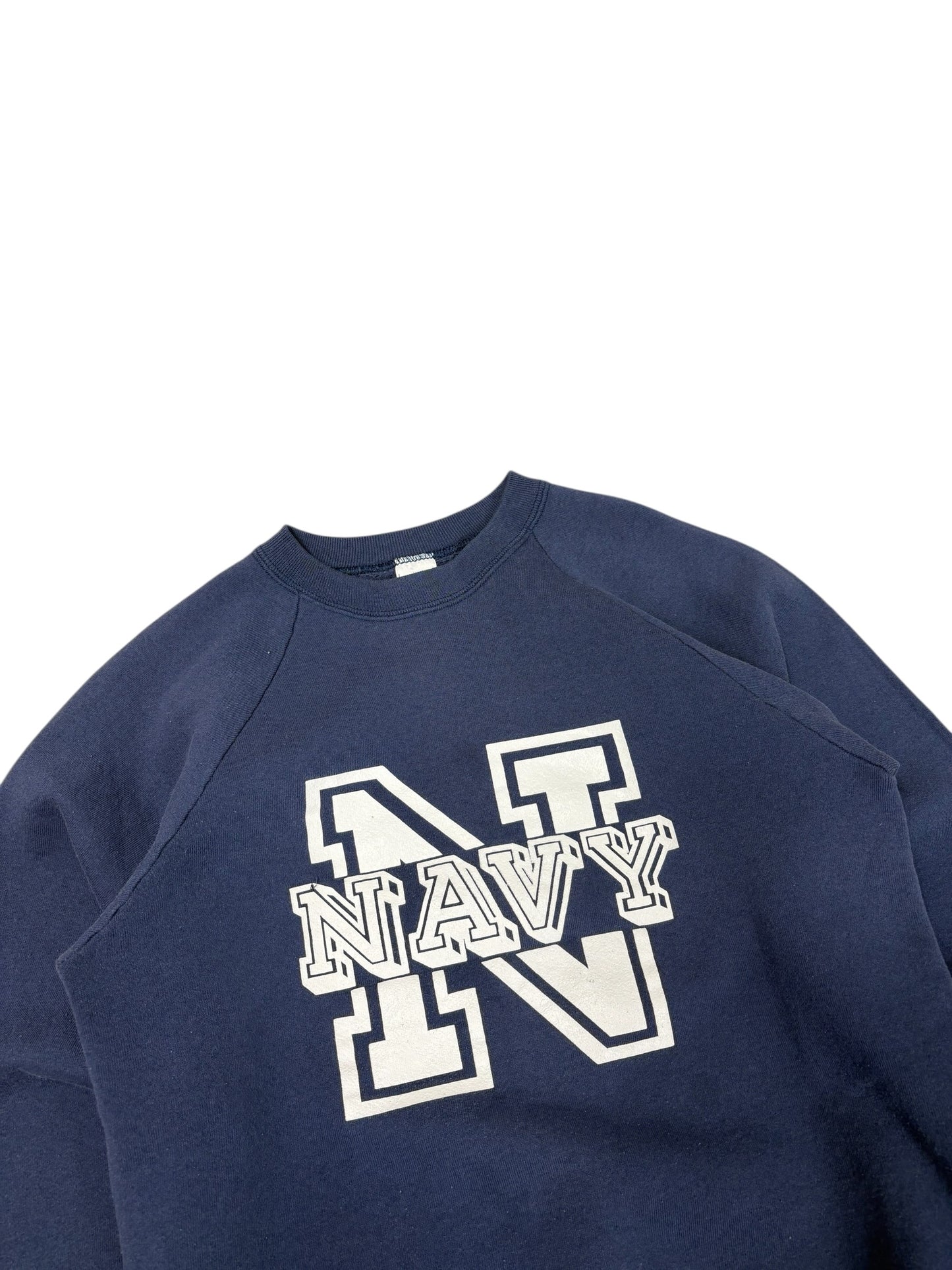 Vintage Navy Spell out Crewneck