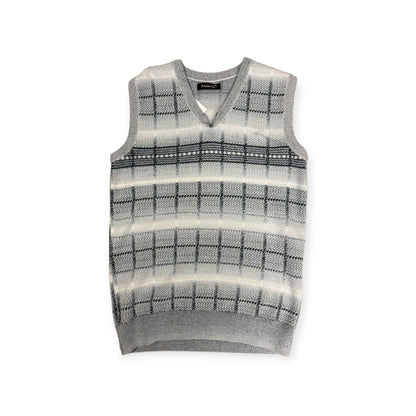 Vintage Checkered Knit Vest