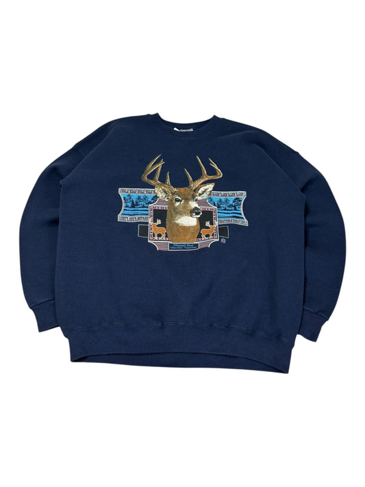 Vintage White Tail Deer Graphic Crewneck
