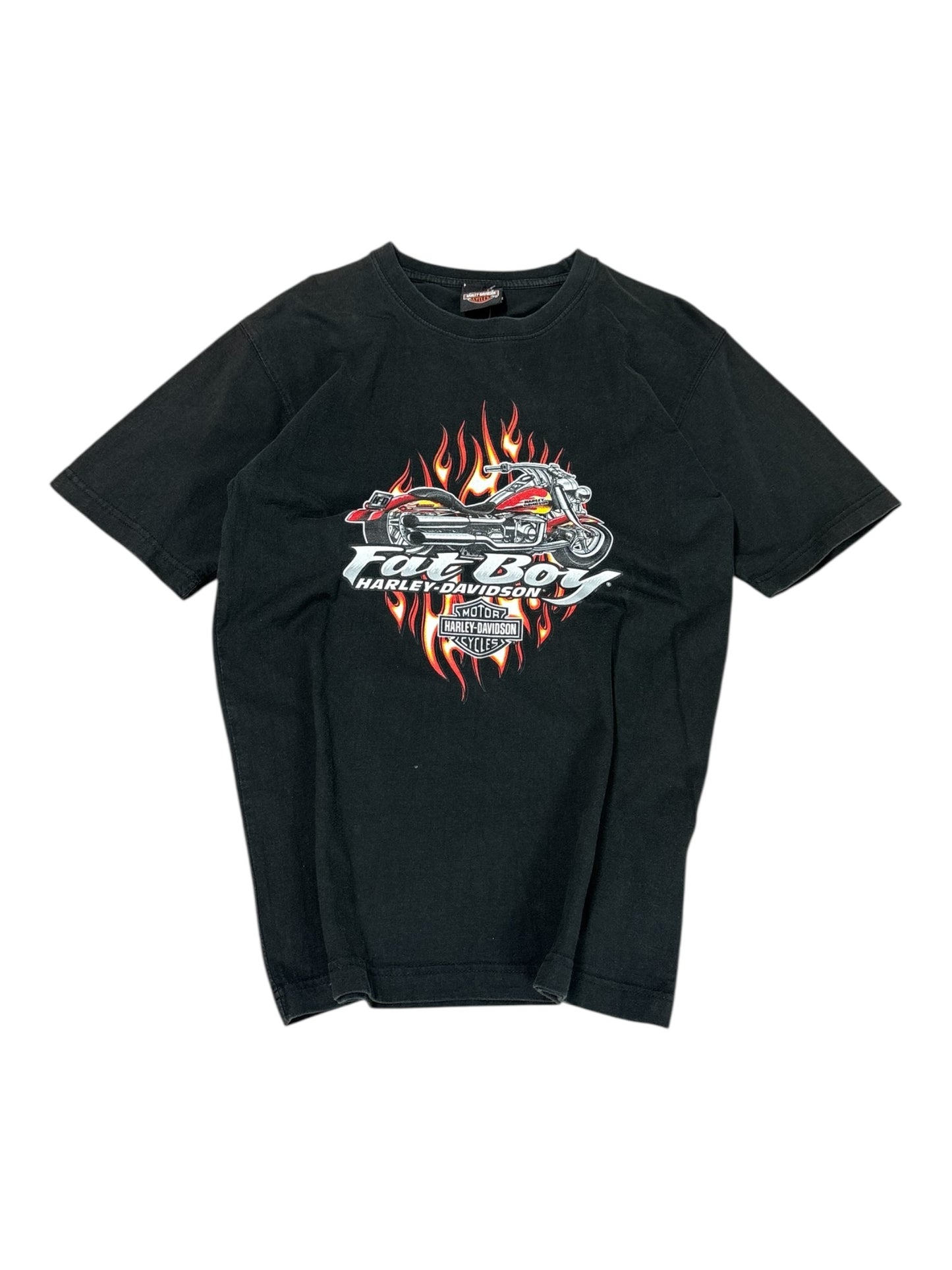 Vintage Harley Davidson Fatboy Flaming T-shirt