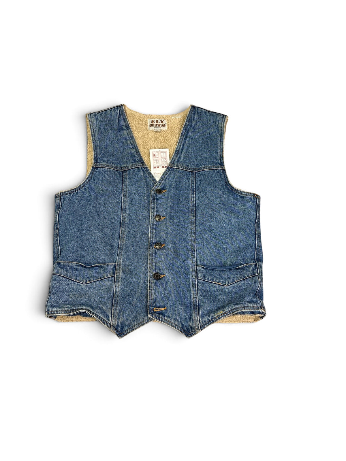 Vintage Fly Outerwest Sherpa Lined Denim Vest