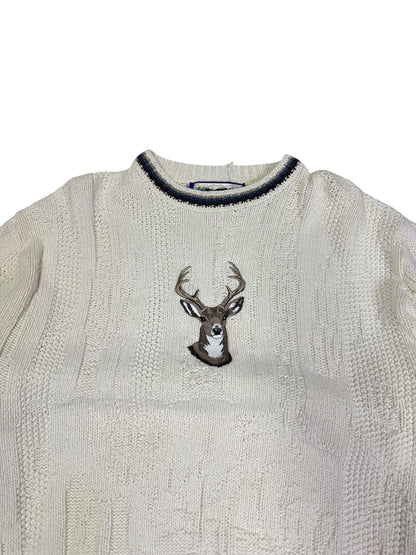 Vintage Deer Embroidered Sweater