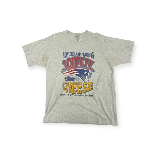 1997 Patriots "Squeeze the cheese" T-shirt