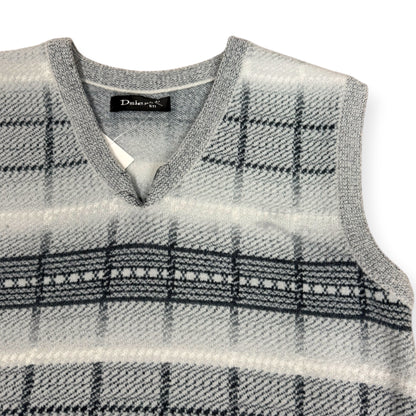 Vintage Checkered Knit Vest