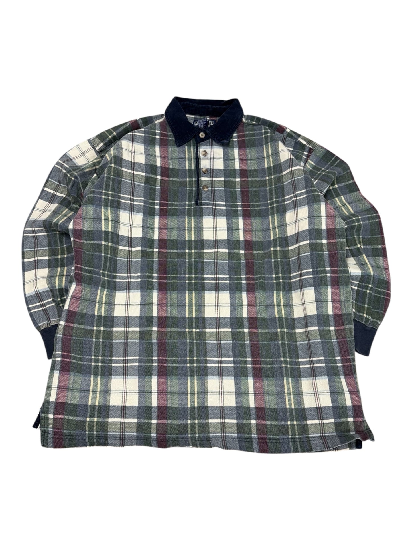 Vintage Bluezone Plaid Henley Longsleeve