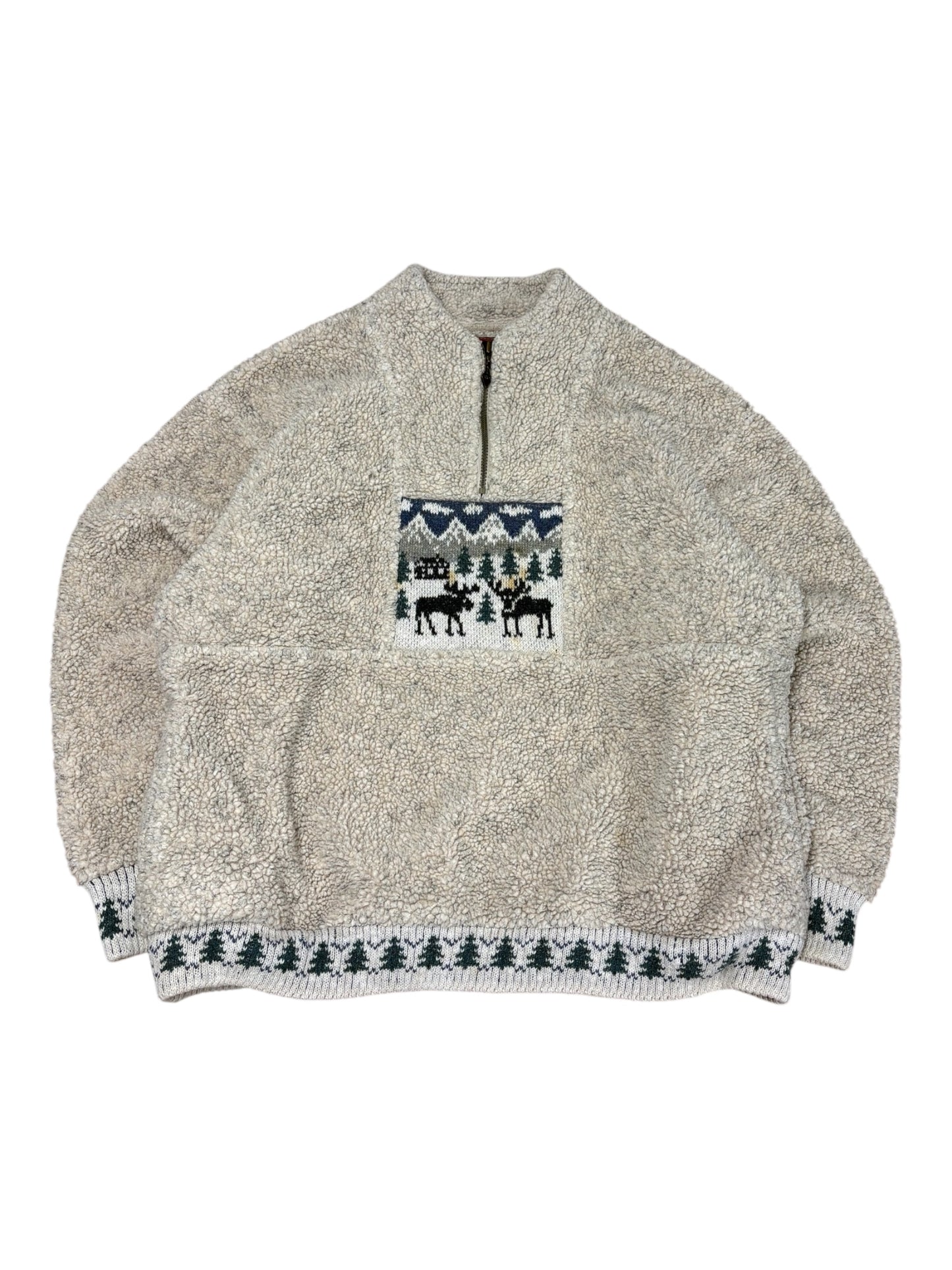 Vintage Fine Alps Moose 1/4 Sherpa Jacket