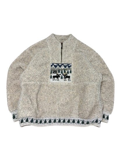 Vintage Fine Alps Moose 1/4 Sherpa Jacket