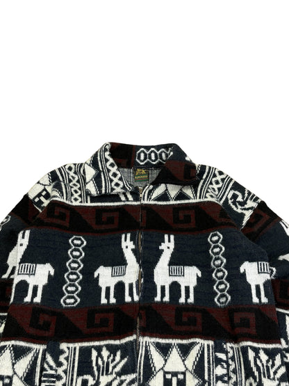 Vintage Tejidos Rumninahue Zip Up Sweater
