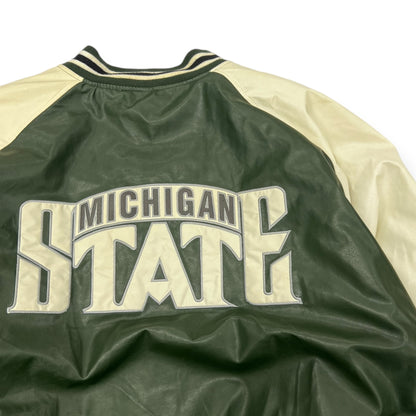 Vintage Michigan State Spartans Leather  Varsity Jacket Size 3XL