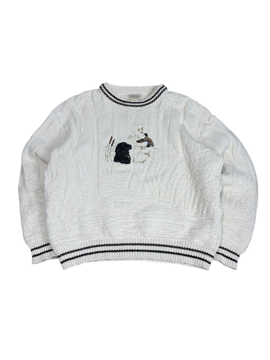 Vintage Wildlife DOG AND DUCK Sweater