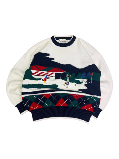 Vintage Cotton Trades Golf AOP Sweater (As Is)
