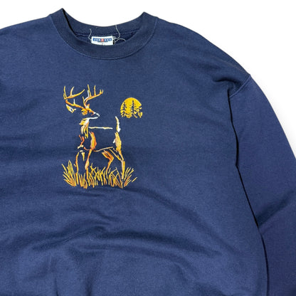 Vintage Deer Embroidered Crewneck