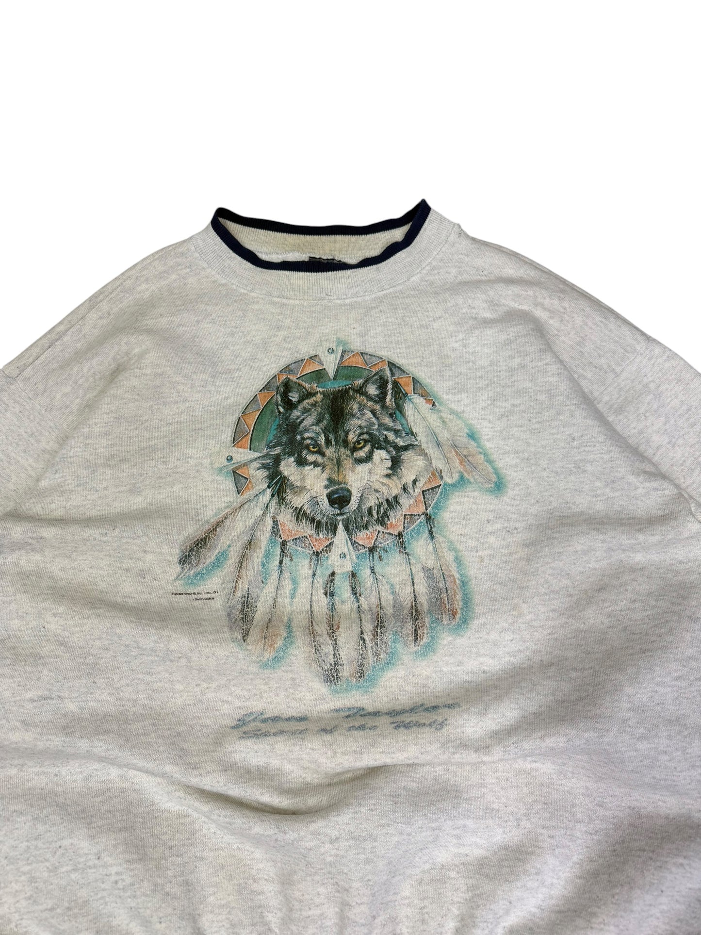 Vintage Wolf Dream Catcher Crewneck