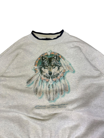 Vintage Wolf Dream Catcher Crewneck