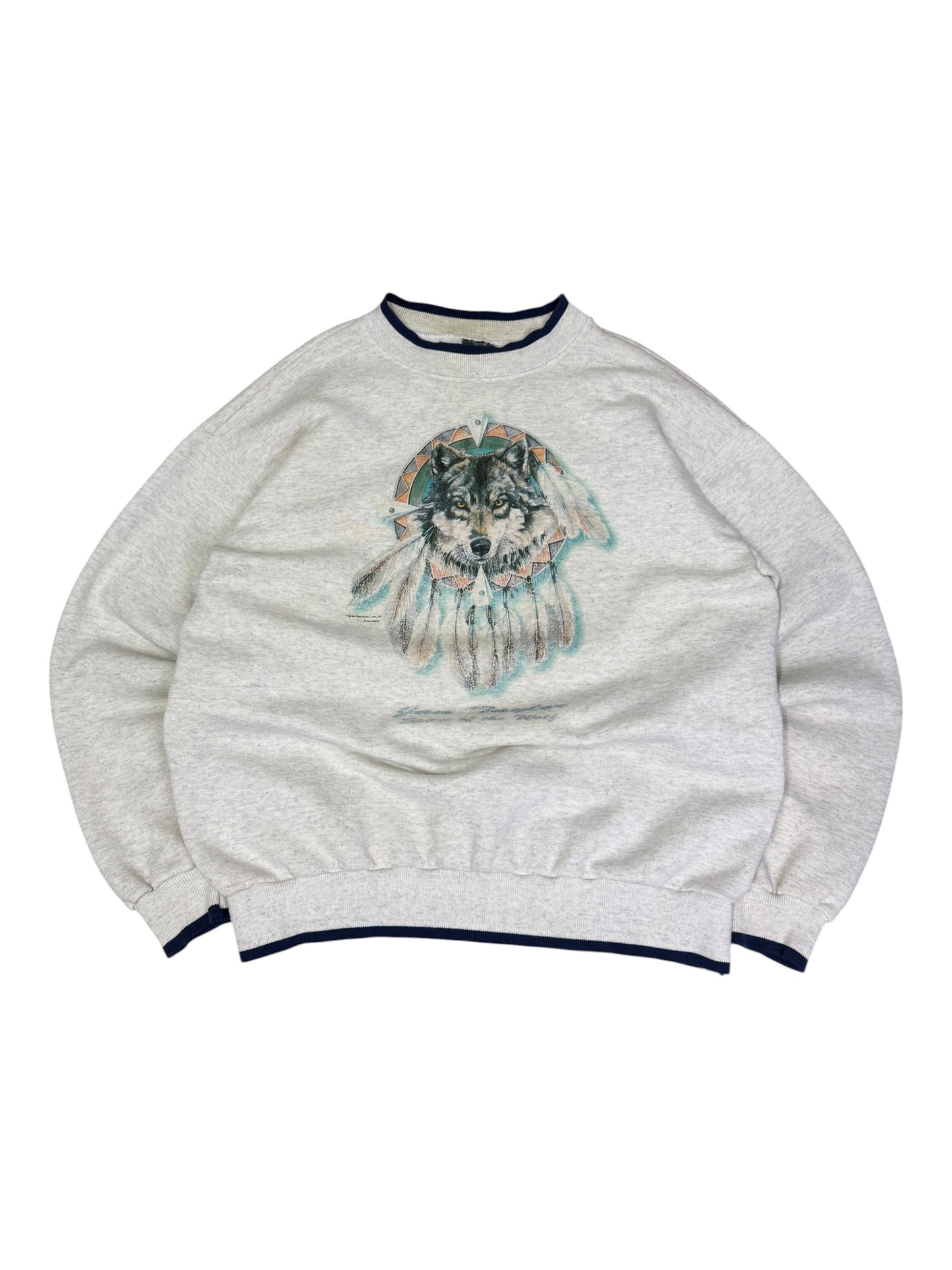 Vintage Wolf Dream Catcher Crewneck