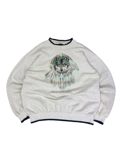 Vintage Wolf Dream Catcher Crewneck