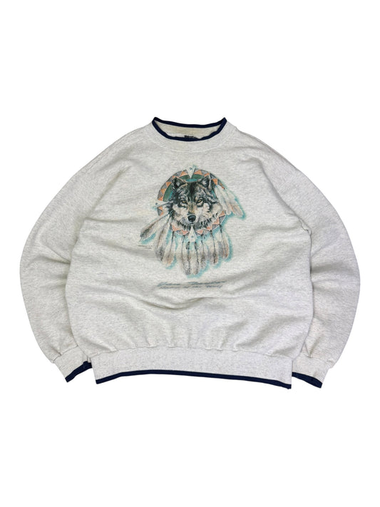 Vintage Wolf Dream Catcher Crewneck
