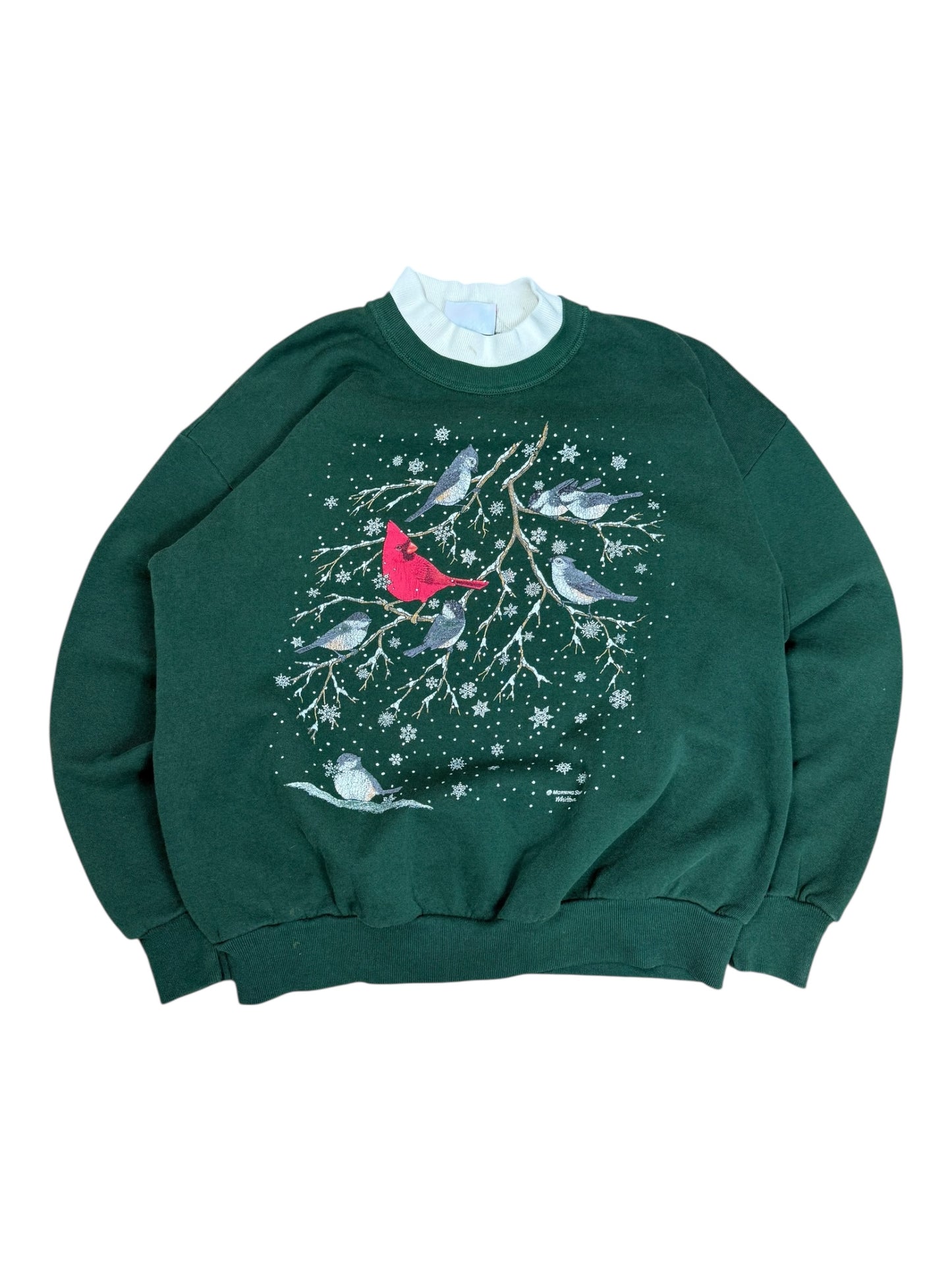 Vintage Morning Sun Cardinals and other Birds Crewneck