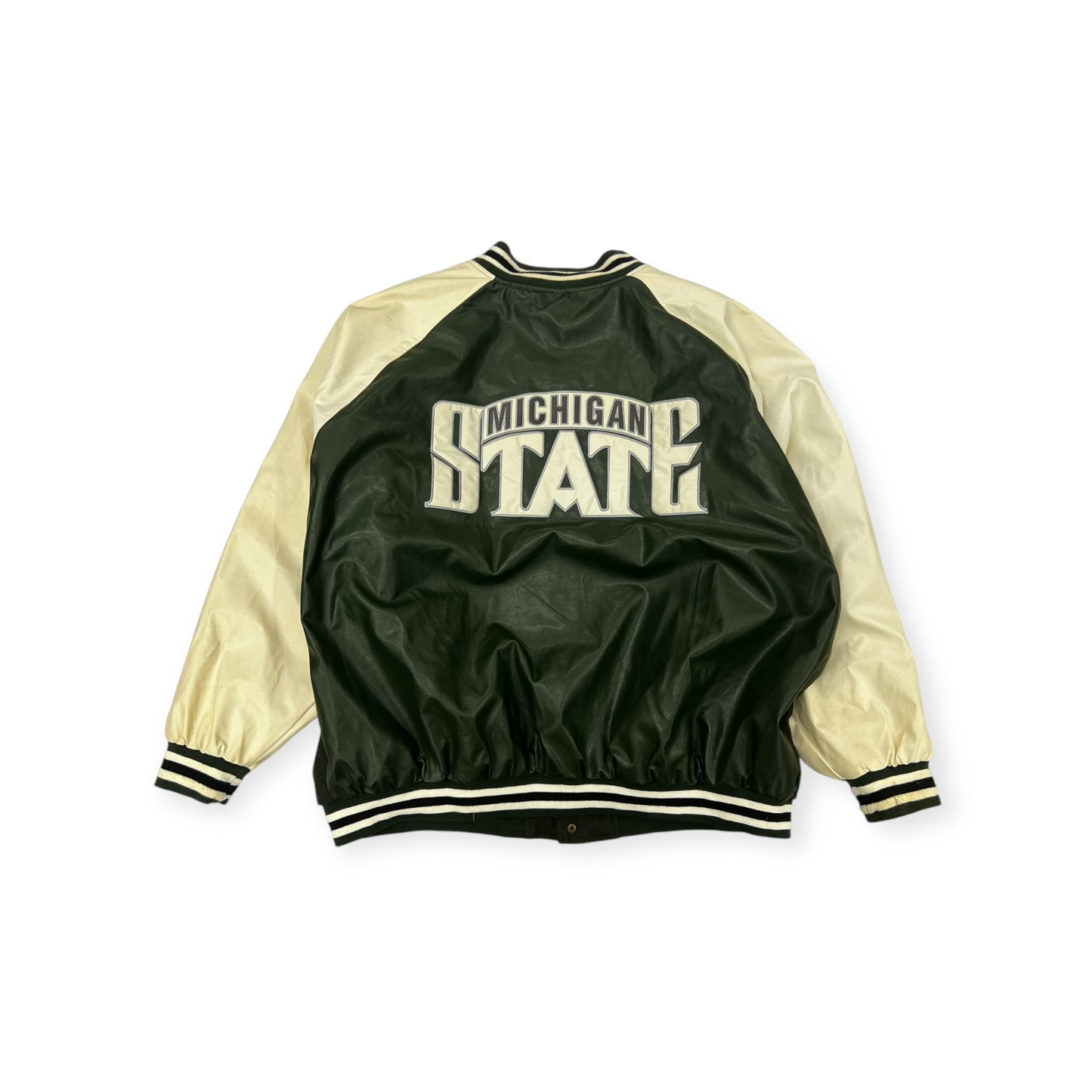 Vintage Michigan State Spartans Leather  Varsity Jacket Size 3XL