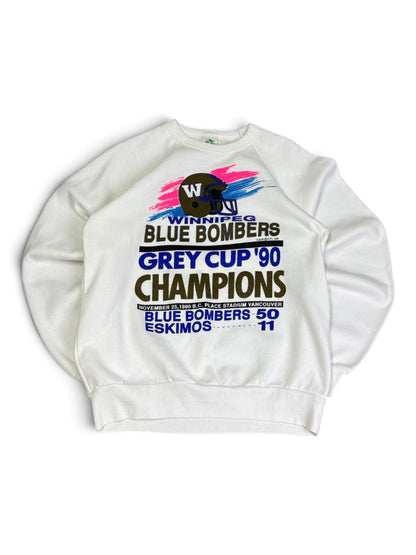 Vintage 90 Grey Cup Champs Blue Bombers Crewneck
