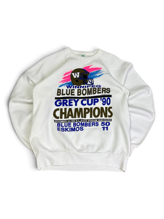 Vintage 90 Grey Cup Champs Blue Bombers Crewneck